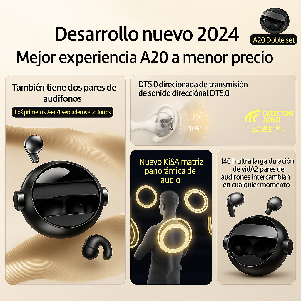 Audífonos TWS con estuche deslizante