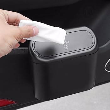 Mini Papelera para Coche con Tapa Push – Mantén tu Auto Siempre Limpio