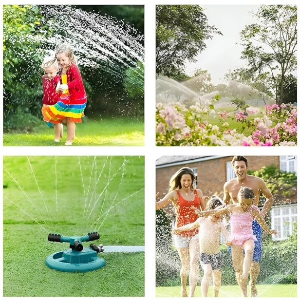 Aspersor Giratorio de Jardín de 3 Brazos TK