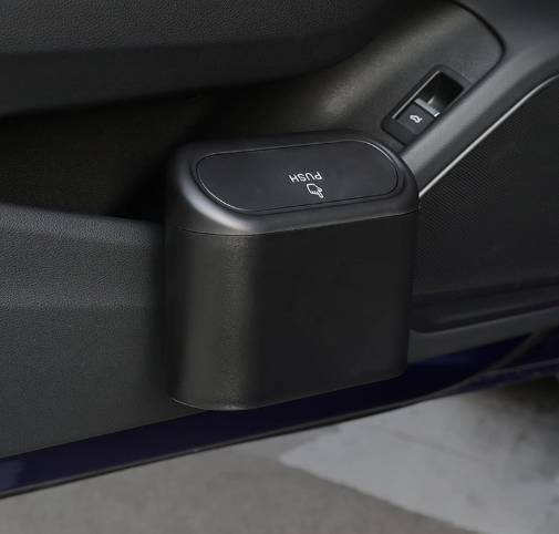 Mini Papelera para Coche con Tapa Push – Mantén tu Auto Siempre Limpio